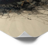 黒猫スケッチ「猫の謎」 ポスター (角)