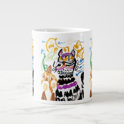 黒猫スタイルの秋 ジャンボコーヒーマグカップ (正面)