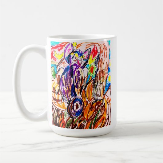 黒猫スタイル コーヒーマグカップ (左)