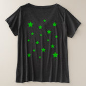 黒猫スターズプラス大Tシャツ プラスサイズTシャツ (デザイン裏面)