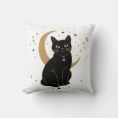 黒猫ステッカー クッション (正面)