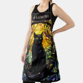 黒猫ステンドグラス黄色 エプロン (インサイチュ)