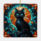 黒猫ステンドグラス セラミックオーナメント (裏面)