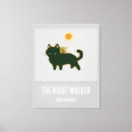 黒猫ストレッチキャンバス印刷 キャンバスプリント (正面)