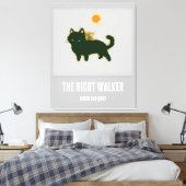 黒猫ストレッチキャンバス印刷 キャンバスプリント (インサイチュ (寝室))