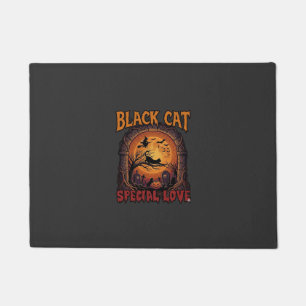 黒猫スペシャルラブハロウィンモンウィッチパンプキン ドアマット