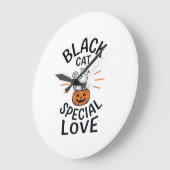 黒猫スペシャルラブハロウィン猫ベクター デザイン ラージ壁時計 (傾斜)