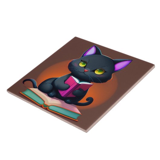 黒猫セラミックタイル タイル (側面)