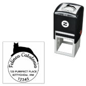 黒猫セルフインキングラウンドアドレススタンプカスタム セルフインキングスタンプ (インサイチュ)