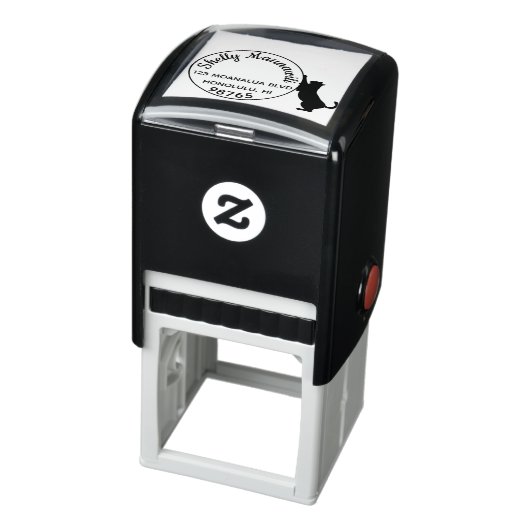 黒猫セルフインキング差出人住所スタンプカスタム セルフインキングスタンプ (商品)