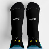 黒猫ソックス - 猫好きへのギフト 多色展開 ソックス (上部)