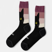 黒猫ソックス - 猫好きへのギフト 多色展開 ソックス (左)
