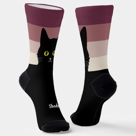黒猫ソックス - 猫好きへのギフト 多色展開 ソックス (傾斜あり)