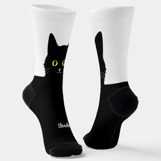 黒猫ソックス 猫好きへのギフト - 豊富なカラーバリエーション ソックス (傾斜あり)