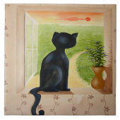 黒猫タイル タイル (正面)