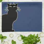 黒猫タオルクラシックな猫のふきん猫の装飾 キッチンタオル (折り畳み)