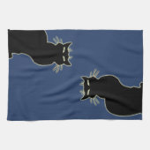 黒猫タオルクラシックな猫のふきん猫の装飾 キッチンタオル (横)