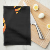 黒猫タオル不気味ハロウィーン猫ティータオル キッチンタオル (四つ折り)