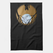 黒猫タオル黒猫アート茶タオル猫デコール キッチンタオル (縦)