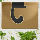 黒猫タオル黒猫アート茶タオル猫デコール キッチンタオル (折り畳み)