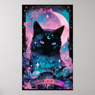 黒猫タロットカード魔女ポスター ポスター