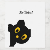 黒猫ツインをテーマにしたワインラベル ワインラベル (シングルラベル)