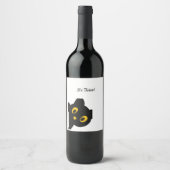 黒猫ツインをテーマにしたワインラベル ワインラベル (正面)