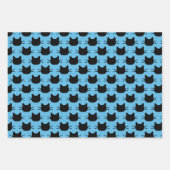 黒猫デザイン包装紙セット ラッピングペーパーシート (正面3)