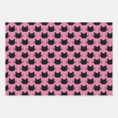 黒猫デザイン包装紙セット ラッピングペーパーシート (正面2)