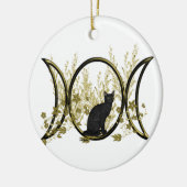 黒猫トリプルムーンシンボル セラミックオーナメント (左)