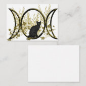 黒猫トリプルムーンシンボル ノートカード (正面/裏面)