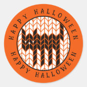 黒猫ニットスモールラウンド封筒用シールII ラウンドシール (正面)