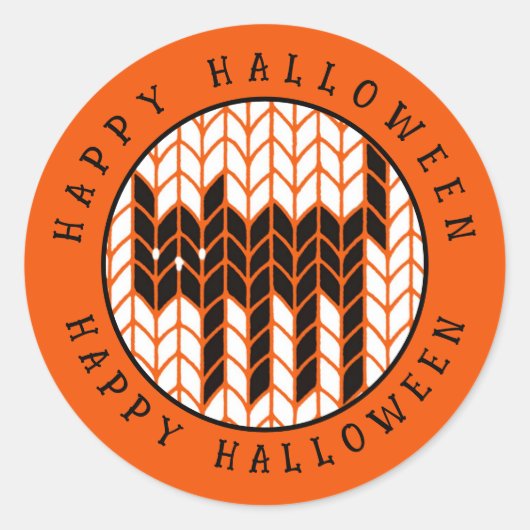 黒猫ニットスモールラウンド封筒用シールII ラウンドシール (正面)