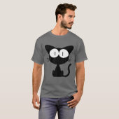 黒猫ネコちゃん漫画かわいい Tシャツ (正面フル)