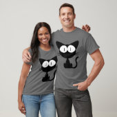 黒猫ネコちゃん漫画かわいい Tシャツ (ユニセックス)