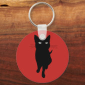 黒猫ネコ子猫 キーホルダー (正面)
