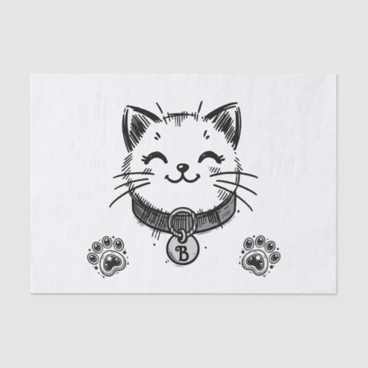 黒猫ネコ猫バースデーパーティー 薄葉紙 (正面)