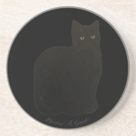 黒猫ネコ猫ペットおなじみ コースター