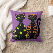 黒猫ハお洒落ロウィーン クッション (ブランケット)