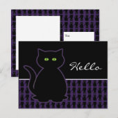 黒猫ハガキ ポストカード (正面/裏面)