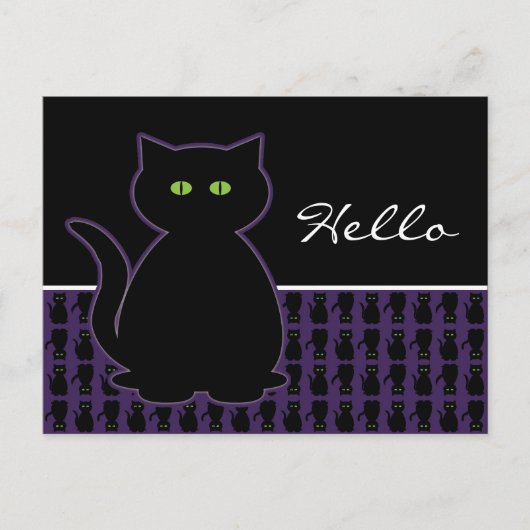 黒猫ハガキ ポストカード (正面)