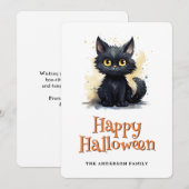 黒猫ハッピーハロウィンカード シーズンカード (正面/裏面)