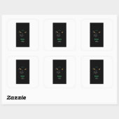 黒猫ハッピーハローウィンかわいい スクエアシール (シート)