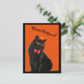 黒猫ハッピーハローウィン葉書 ポストカード (スタンド正面)