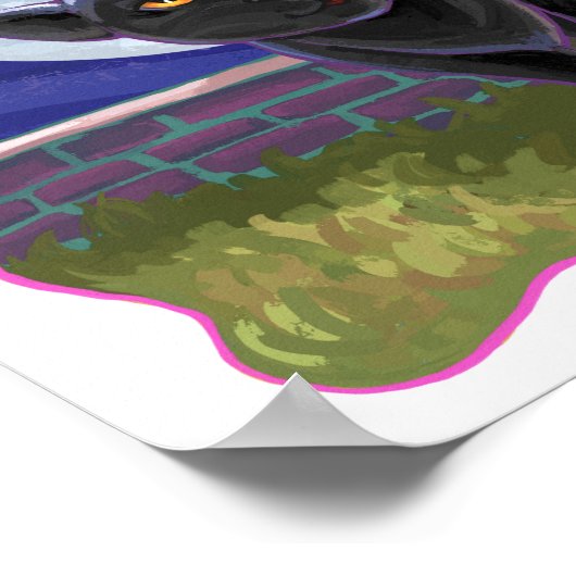 黒猫ハッピーバースデーパーソナライズされたパーティー ポスター (角)