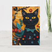 黒猫ハッピーマザーデイカード カード (正面)