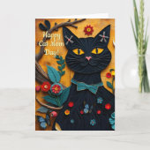 黒猫ハッピーマザーデイカード カード (正面)