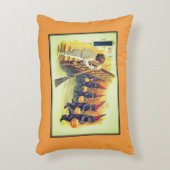 黒猫ハロウィンすてきヴィンテージハロウィンカード アクセントクッション (正面(垂直))