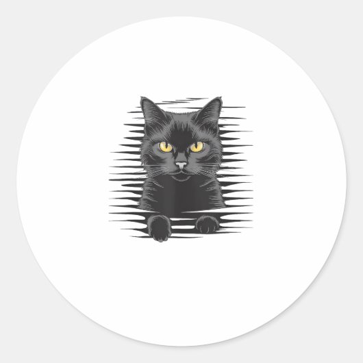 黒猫ハロウィンの衣装不気味キティ猫キテ ラウンドシール (正面)