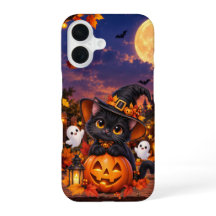 黒猫ハロウィンカボチャスマホケース